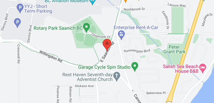 map of 9397 East Saanich Rd